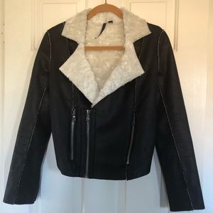 EUC JOES JEANS faux leather/shearling lined jacket